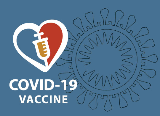 Covid 19 vaccine navy graphic